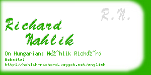 richard nahlik business card